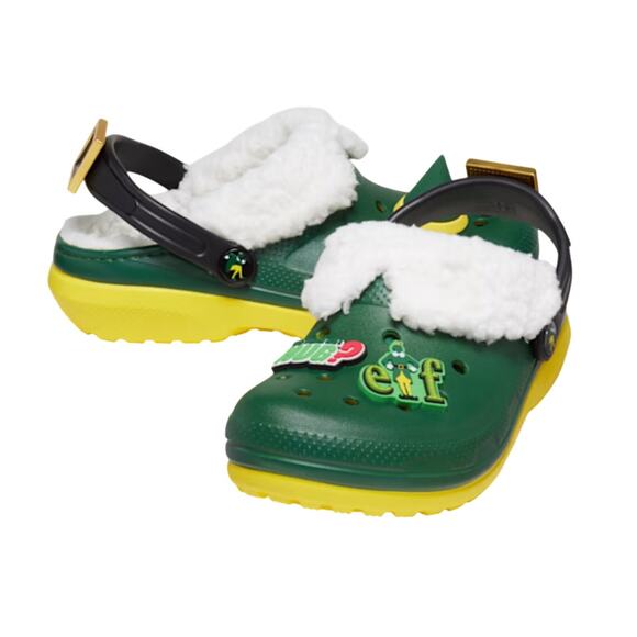 Crocs Unisex Kids Elf Classic Clogs Size 13 Festive Green NWT - Picture 1 of 11